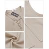 imageCOOFANDY Men Tank Top Cotton Linen Beach Sleeveless Shirt Lace Up Bohemian Hippie Renaissance Pirate Kilt Medieval TunicKhaki