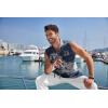 imageCOOFANDY Men Tank Top Cotton Linen Beach Sleeveless Shirt Lace Up Bohemian Hippie Renaissance Pirate Kilt Medieval TunicTiedye Navy
