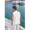 imageCOOFANDY Men Tank Top Cotton Linen Beach Sleeveless Shirt Lace Up Bohemian Hippie Renaissance Pirate Kilt Medieval TunicWhite