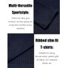 imageCOOFANDY Mens 2 Pack Muscle TShirt Stretch Long Sleeve Gym Workout Bodybuilding Training Tee Shirts Casual Hipster TopsAblackNavy Blue