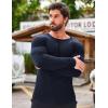 imageCOOFANDY Mens 2 Pack Muscle TShirt Stretch Long Sleeve Gym Workout Bodybuilding Training Tee Shirts Casual Hipster TopsAblackNavy Blue