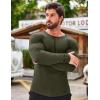 imageCOOFANDY Mens 2 Pack Muscle TShirt Stretch Long Sleeve Gym Workout Bodybuilding Training Tee Shirts Casual Hipster TopsAblueArmy Green