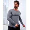 imageCOOFANDY Mens 2 Pack Muscle TShirt Stretch Long Sleeve Gym Workout Bodybuilding Training Tee Shirts Casual Hipster TopsAwine RedDark Grey