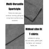 imageCOOFANDY Mens 2 Pack Muscle TShirt Stretch Long Sleeve Gym Workout Bodybuilding Training Tee Shirts Casual Hipster TopsAwine RedDark Grey
