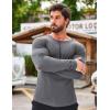 imageCOOFANDY Mens 2 Pack Muscle TShirt Stretch Long Sleeve Gym Workout Bodybuilding Training Tee Shirts Casual Hipster TopsAwine RedDark Grey