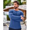 imageCOOFANDY Mens 2 Pack Muscle TShirt Stretch Long Sleeve Gym Workout Bodybuilding Training Tee Shirts Casual Hipster TopsBlackDark Blue