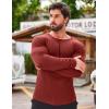 imageCOOFANDY Mens 2 Pack Muscle TShirt Stretch Long Sleeve Gym Workout Bodybuilding Training Tee Shirts Casual Hipster TopsBlackRed