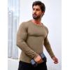 imageCOOFANDY Mens 2 Pack Muscle TShirt Stretch Long Sleeve Gym Workout Bodybuilding Training Tee Shirts Casual Hipster TopsDark GreyKhaki