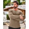 imageCOOFANDY Mens 2 Pack Muscle TShirt Stretch Long Sleeve Gym Workout Bodybuilding Training Tee Shirts Casual Hipster TopsDark GreyKhaki