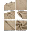 imageCOOFANDY Mens 2 Piece Cotton Sets Casual Long Sleeve Cuban Henley Shirt and Loose Pants Set Beach Vacation OutfitsKhaki