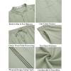 imageCOOFANDY Mens 2 Piece Cotton Sets Casual Long Sleeve Cuban Henley Shirt and Loose Pants Set Beach Vacation OutfitsLight Green