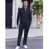 imageCOOFANDY Mens 2 Piece Tracksuit Set Polo Athletic Sweatsuit Quarter Zip Jogging Long Sleeve Casual Sports OutfitsNavy Blue