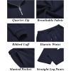 imageCOOFANDY Mens 2 Piece Tracksuit Set Polo Athletic Sweatsuit Quarter Zip Jogging Long Sleeve Casual Sports OutfitsNavy Blue
