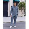 imageCOOFANDY Mens 2 Piece Tracksuit Set Polo Athletic Sweatsuit Quarter Zip Jogging Long Sleeve Casual Sports OutfitsNavy Blue Jacquard