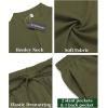 imageCOOFANDY Mens 2 Pieces Linen Set Casual Henley Shirts Short Sleeve Beach Yoga Shorts Summer Pants OutfitsArmy Green