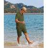 imageCOOFANDY Mens 2 Pieces Linen Set Casual Henley Shirts Short Sleeve Beach Yoga Shorts Summer Pants OutfitsArmy Green