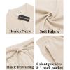 imageCOOFANDY Mens 2 Pieces Linen Set Casual Henley Shirts Short Sleeve Beach Yoga Shorts Summer Pants OutfitsBeige