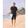 imageCOOFANDY Mens 2 Pieces Linen Set Casual Henley Shirts Short Sleeve Beach Yoga Shorts Summer Pants OutfitsBlack