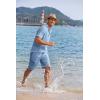 imageCOOFANDY Mens 2 Pieces Linen Set Casual Henley Shirts Short Sleeve Beach Yoga Shorts Summer Pants OutfitsBlue