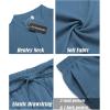 imageCOOFANDY Mens 2 Pieces Linen Set Casual Henley Shirts Short Sleeve Beach Yoga Shorts Summer Pants OutfitsDark Blue