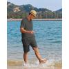 imageCOOFANDY Mens 2 Pieces Linen Set Casual Henley Shirts Short Sleeve Beach Yoga Shorts Summer Pants OutfitsDark Grey