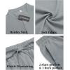 imageCOOFANDY Mens 2 Pieces Linen Set Casual Henley Shirts Short Sleeve Beach Yoga Shorts Summer Pants OutfitsGrey