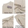 imageCOOFANDY Mens 2 Pieces Linen Set Casual Henley Shirts Short Sleeve Beach Yoga Shorts Summer Pants OutfitsLight Khaki