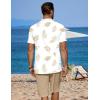 imageCOOFANDY Mens 2 Pieces Linen Set Casual Henley Shirts Short Sleeve Beach Yoga Shorts Summer Pants OutfitsPalm Pattern