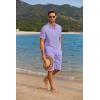 imageCOOFANDY Mens 2 Pieces Linen Set Casual Henley Shirts Short Sleeve Beach Yoga Shorts Summer Pants OutfitsPurple