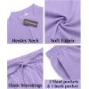 imageCOOFANDY Mens 2 Pieces Linen Set Casual Henley Shirts Short Sleeve Beach Yoga Shorts Summer Pants OutfitsPurple
