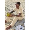 imageCOOFANDY Mens 2 Pieces Set Short Sleeve Casual Henley Shirts Beach Yoga Pants Summer Beach OutfitBeige