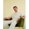 imageCOOFANDY Mens 2 Pieces Set Short Sleeve Casual Henley Shirts Beach Yoga Pants Summer Beach OutfitBeige