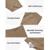 imageCOOFANDY Mens 2 Pieces Set Short Sleeve Casual Henley Shirts Beach Yoga Pants Summer Beach OutfitKhaki