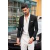 imageCOOFANDY Mens Blazer Casual Sport Coats Slim Fit One Button Suit Jacket Lightweight Sports JacketDark Black