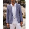 imageCOOFANDY Mens Blazer Casual Sport Coats Slim Fit One Button Suit Jacket Lightweight Sports JacketPlaid Blazer  Blue