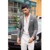 imageCOOFANDY Mens Blazer Casual Sport Coats Slim Fit One Button Suit Jacket Lightweight Sports JacketPlaid Blazer  Grey