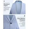 imageCOOFANDY Mens Blazer Casual Sport Coats Slim Fit One Button Suit Jacket Lightweight Sports JacketPlaid Blazer  Light Blue