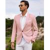 imageCOOFANDY Mens Blazer Casual Sport Coats Slim Fit One Button Suit Jacket Lightweight Sports JacketPlaid Blazer  Light Red