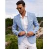 imageCOOFANDY Mens Blazer Casual Sport Coats Slim Fit One Button Suit Jacket Lightweight Sports JacketPlaid Blazer  Sky Blue