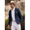 imageCOOFANDY Mens Blazer Casual Sport Coats Slim Fit One Button Suit Jacket Lightweight Sports JacketPlaid Blazer Navy Blue