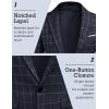 imageCOOFANDY Mens Blazer Casual Sport Coats Slim Fit One Button Suit Jacket Lightweight Sports JacketPlaid Blazer Navy Blue