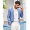 imageCOOFANDY Mens Blazer Casual Sport Coats Slim Fit One Button Suit Jacket Lightweight Sports JacketSky Blue