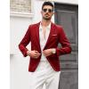imageCOOFANDY Mens Blazer Casual Sport Coats Slim Fit One Button Suit Jacket Lightweight Sports JacketWine Red