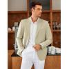 imageCOOFANDY Mens Blazer Casual Two Buttons Sport Coat Slim Fit Lightweight Suit JacketsLight Khaki
