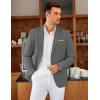 imageCOOFANDY Mens Blazer Casual Two Buttons Sport Coat Slim Fit Lightweight Suit JacketsLinen Grey