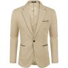 imageCOOFANDY Mens Casual Blazer Jacket Slim Fit Sports Coat Business Suit Jackets One ButtonApricot