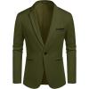 imageCOOFANDY Mens Casual Blazer Jacket Slim Fit Sports Coat Business Suit Jackets One ButtonArmy Green