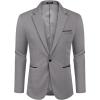 imageCOOFANDY Mens Casual Blazer Jacket Slim Fit Sports Coat Business Suit Jackets One ButtonGrey