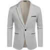 imageCOOFANDY Mens Casual Blazer Jacket Slim Fit Sports Coat Business Suit Jackets One ButtonLight Gray