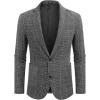 imageCOOFANDY Mens Casual Blazer Sport Coat Lightweight Two Button Business Suit JacketsFine Plaid Blazer Black